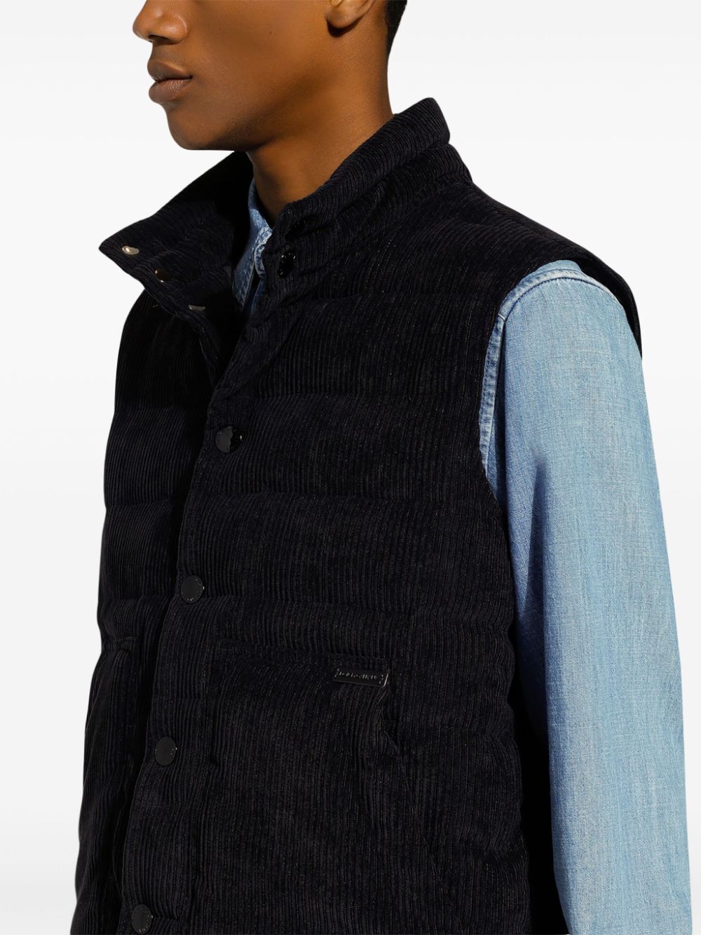 DOLCE & GABBANA Sleeveless Quilted Corduroy Jacket for Men