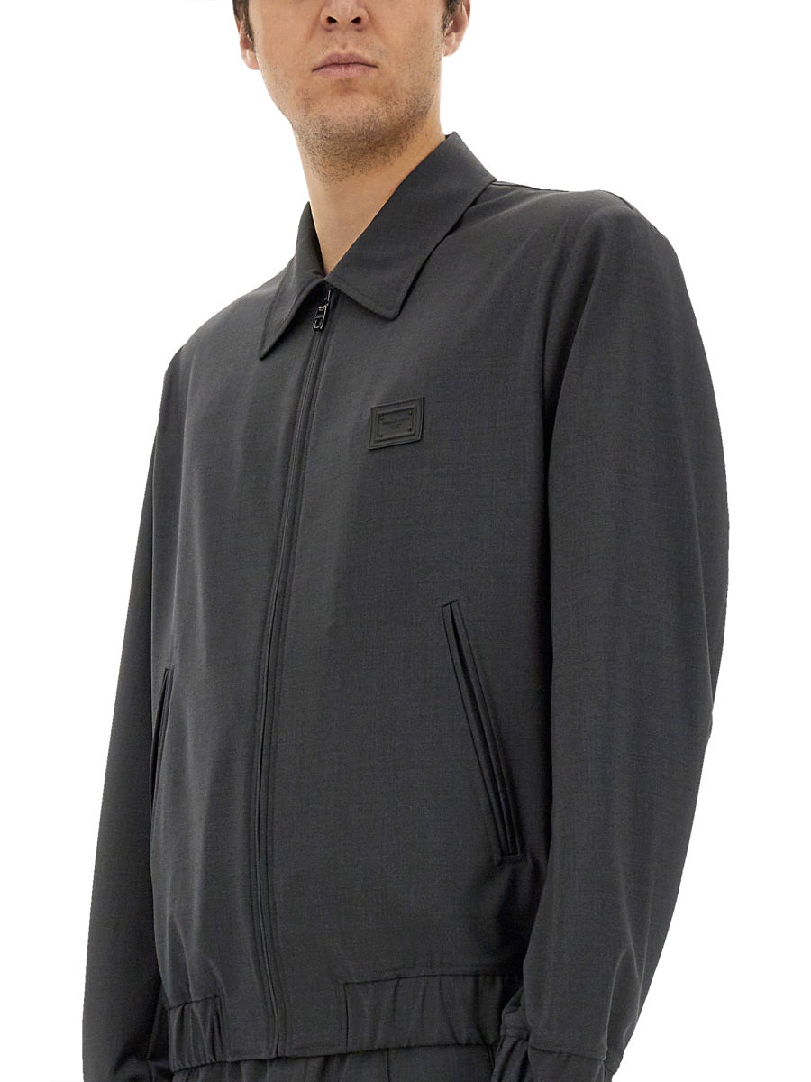 DOLCE & GABBANA Boxy Fit Wool Canvas Jacket - Size 48