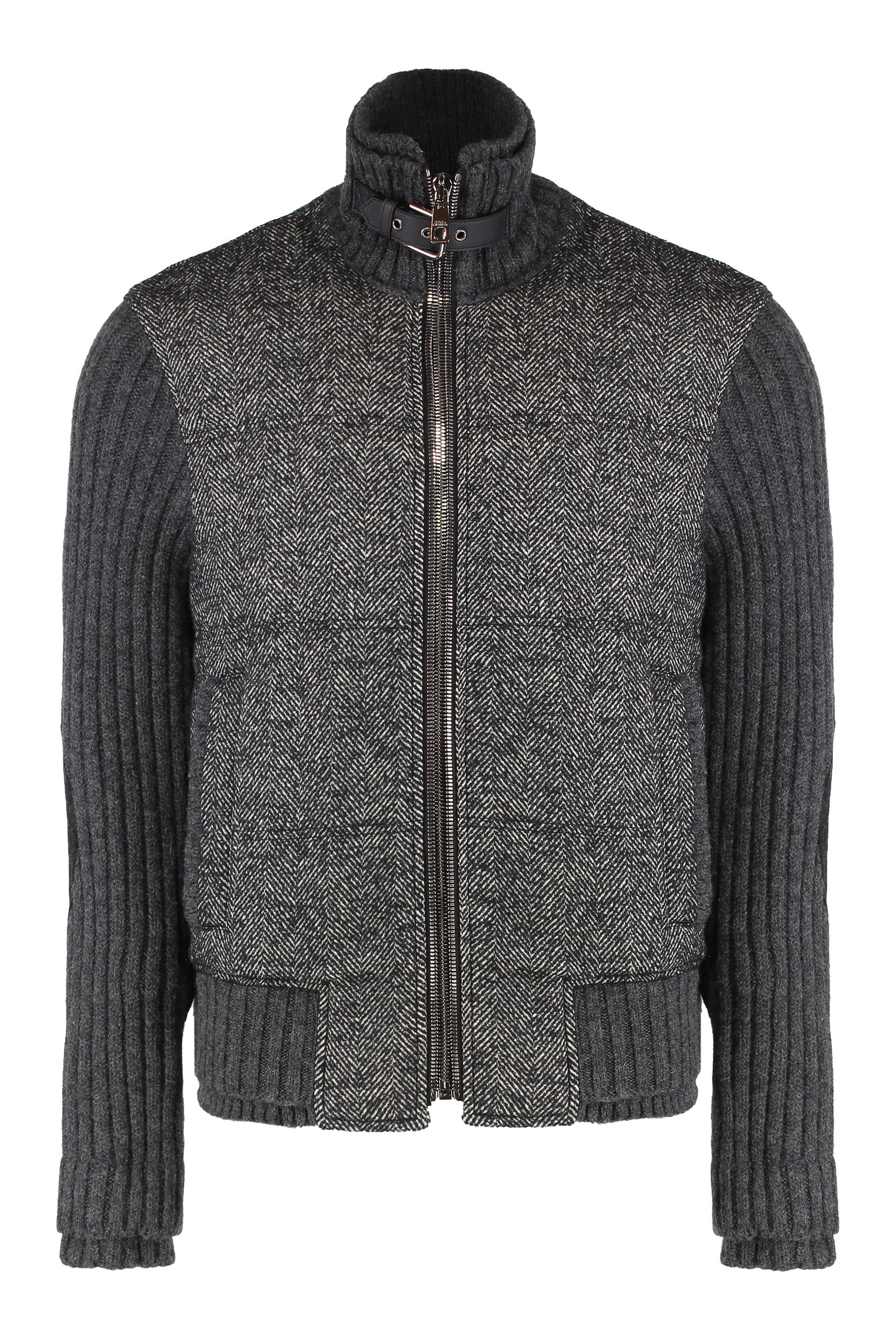 DOLCE & GABBANA Houndstooth Patterned Knit Jacket for Men