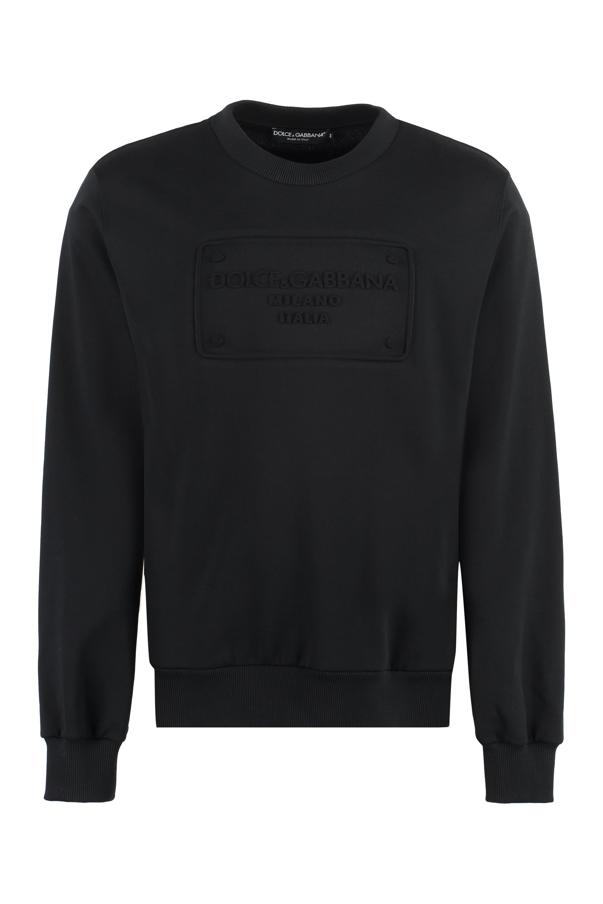DOLCE & GABBANA Logo Detail Cotton Sweatshirt - Men’s FW23 Collection