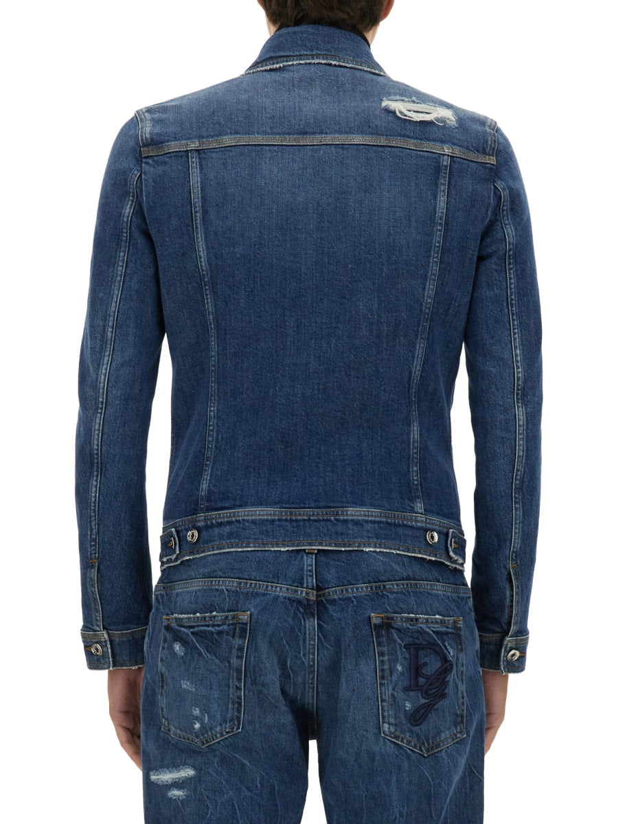 DOLCE & GABBANA Stretch Denim Jacket - Size 50