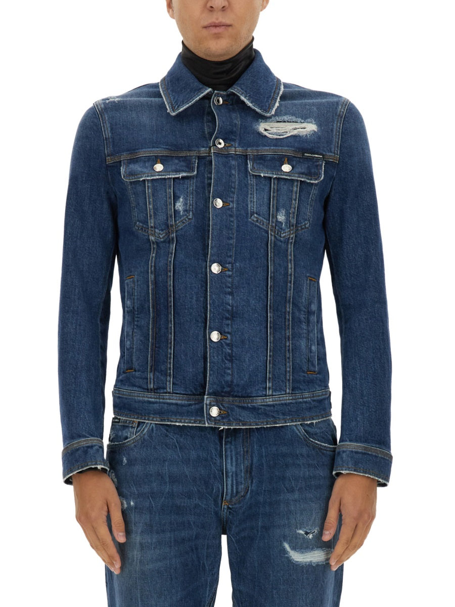 DOLCE & GABBANA Stretch Denim Jacket - Size 50