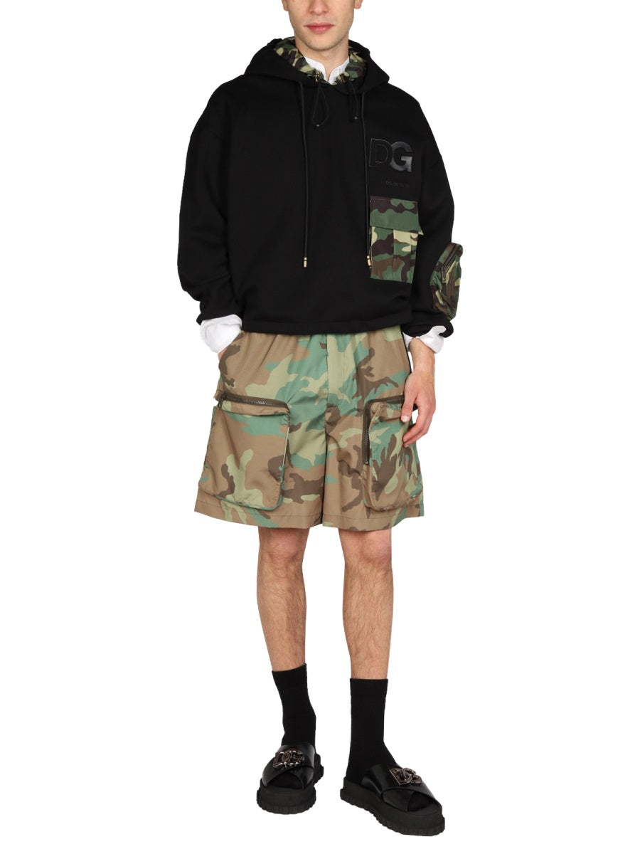 DOLCE & GABBANA Men's Sweatshirt with Camo Details