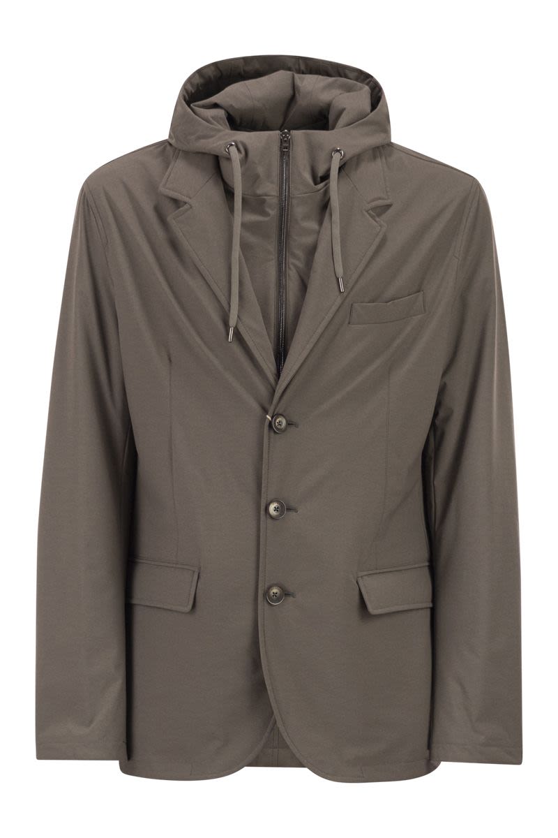 HERNO Men's Padded Jacket with Removable Hood