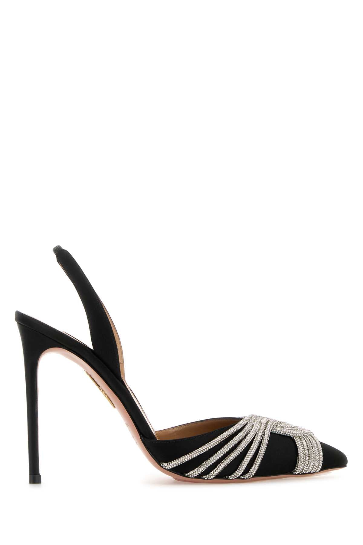 AQUAZZURA Satin Gatsby Sling 105 Pumps