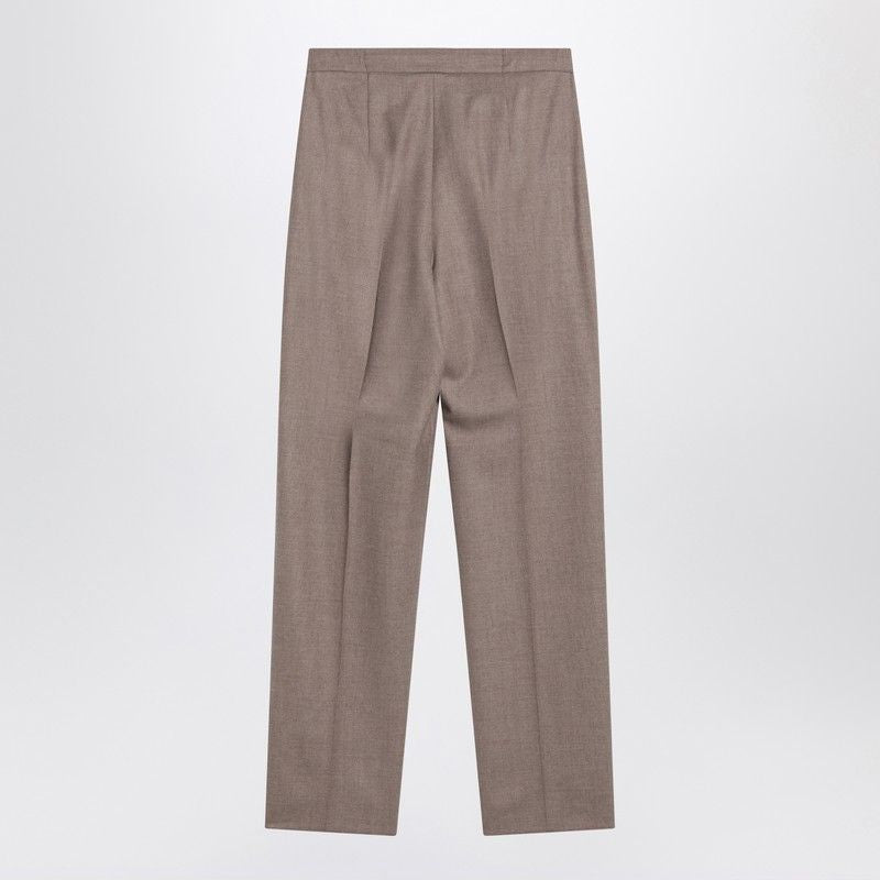 MAX MARA Cashmere Trousers with Elasticized Waist and Tapered Leg
