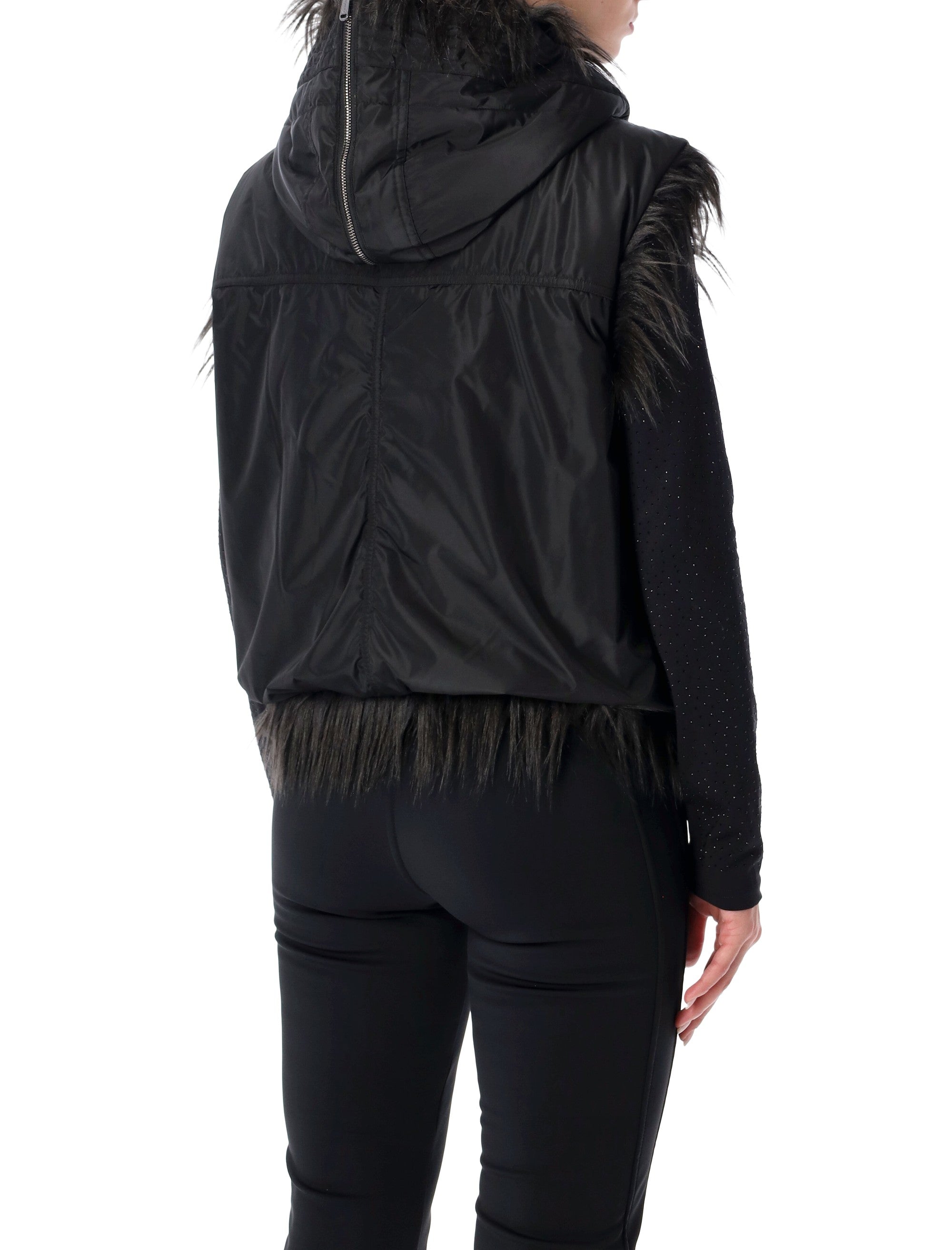 GOLDBERGH Faux-Fur Trim Hooded Vest for Women