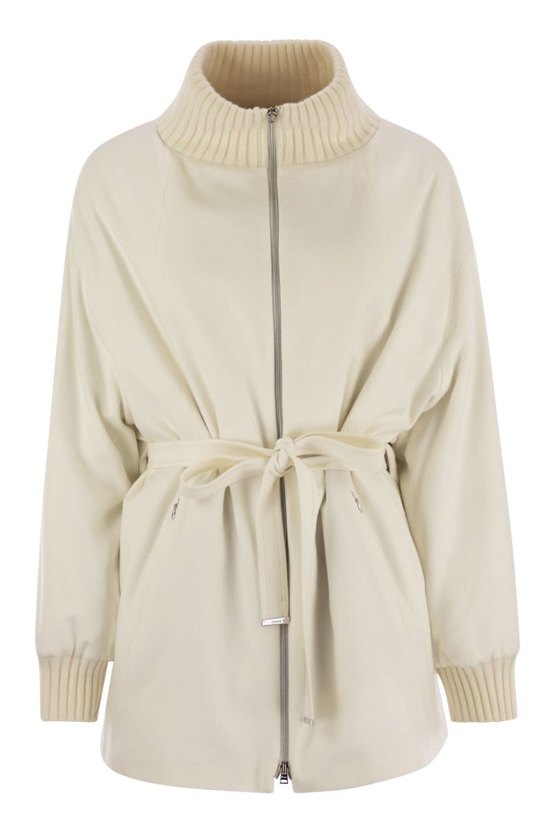 HERNO Silk and Cashmere Jacket with Belt