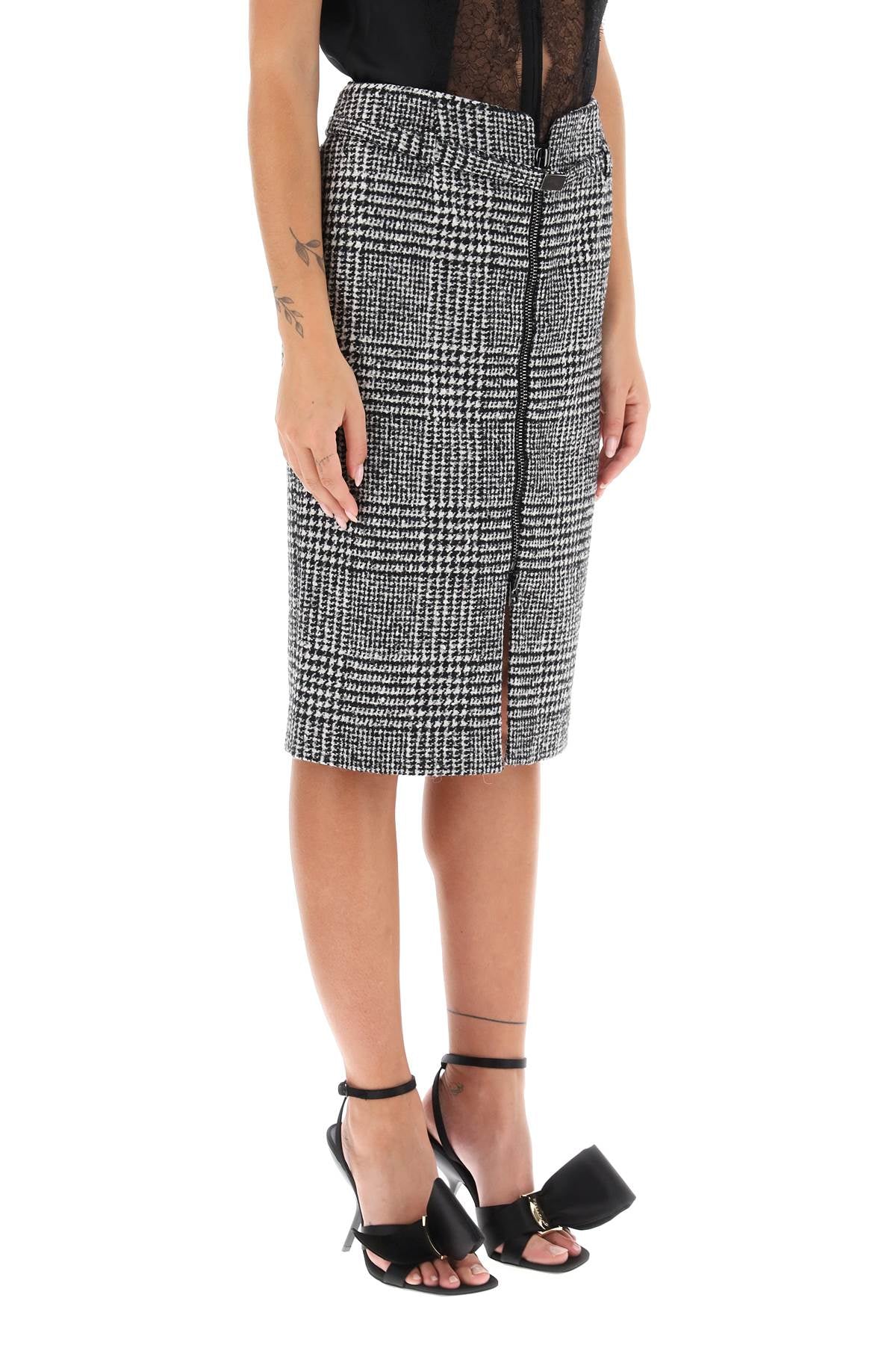 TOM FORD Elegant Wool Skirt with Coordinated Waist Belt