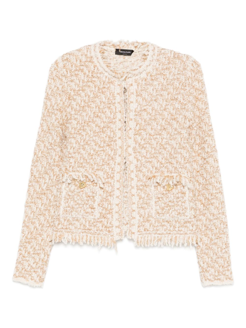 FABIANA FILIPPI Bicolor Tweed Boucle Loop Jacket