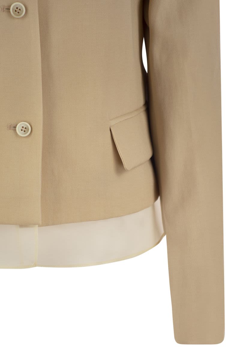 FABIANA FILIPPI Wool and Linen Mat Chasseur Jacket