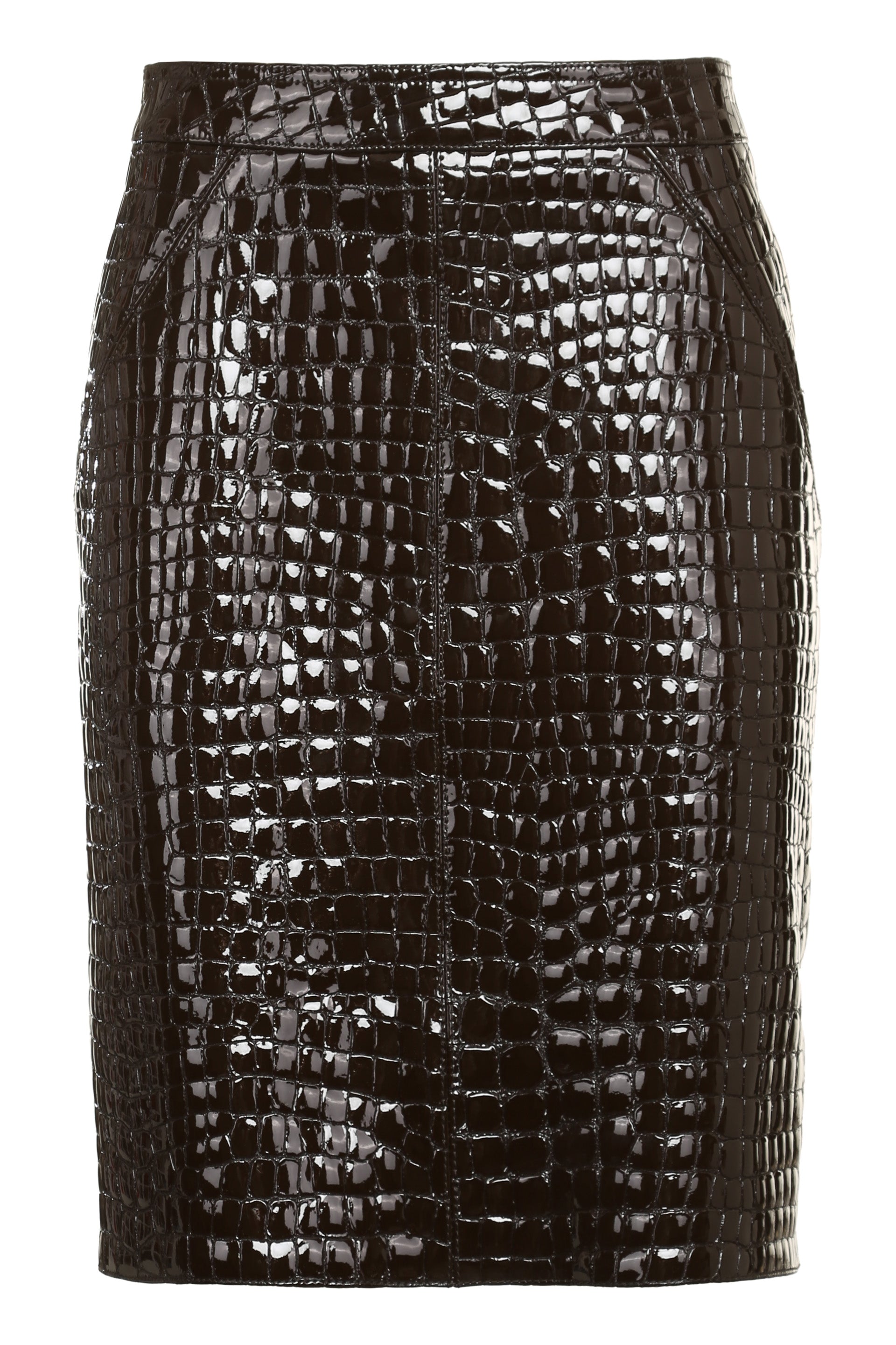 TOM FORD Crocodile Print Leather Skirt