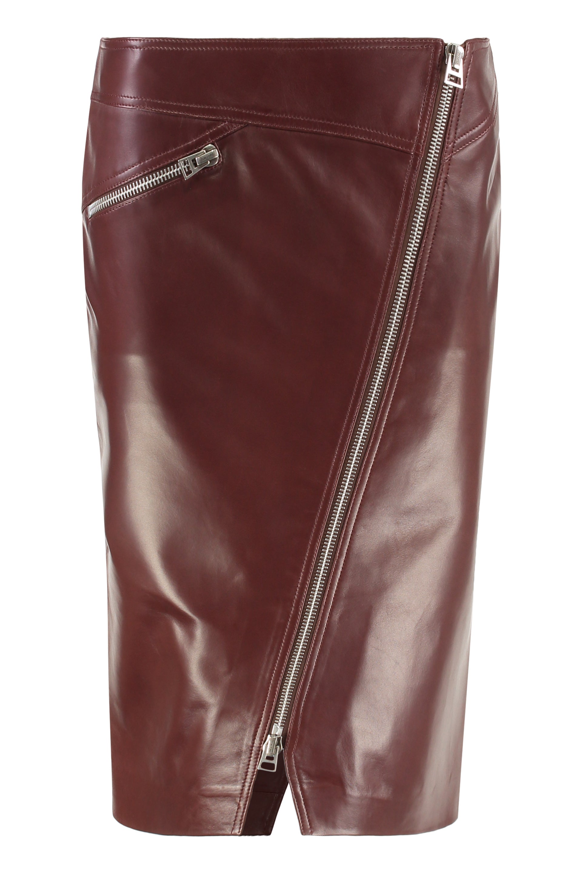 TOM FORD Elegant Leather Skirt with Zippered Pocket