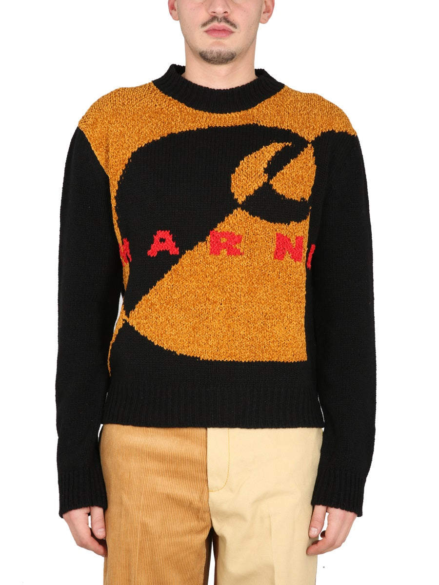 MARNI X CARHARTT Wool and Silk Crossneck Sweater for Men
