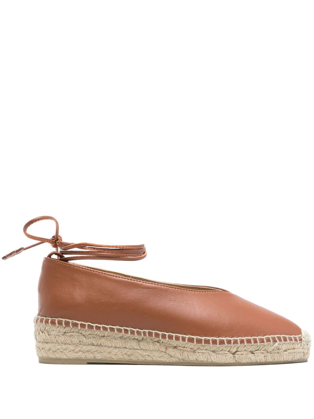 CASTAÑER Leather Espadrilles with Tie-Fastening Ankle Strap