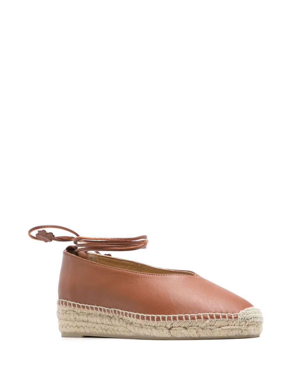 CASTAÑER Leather Espadrilles with Tie-Fastening Ankle Strap