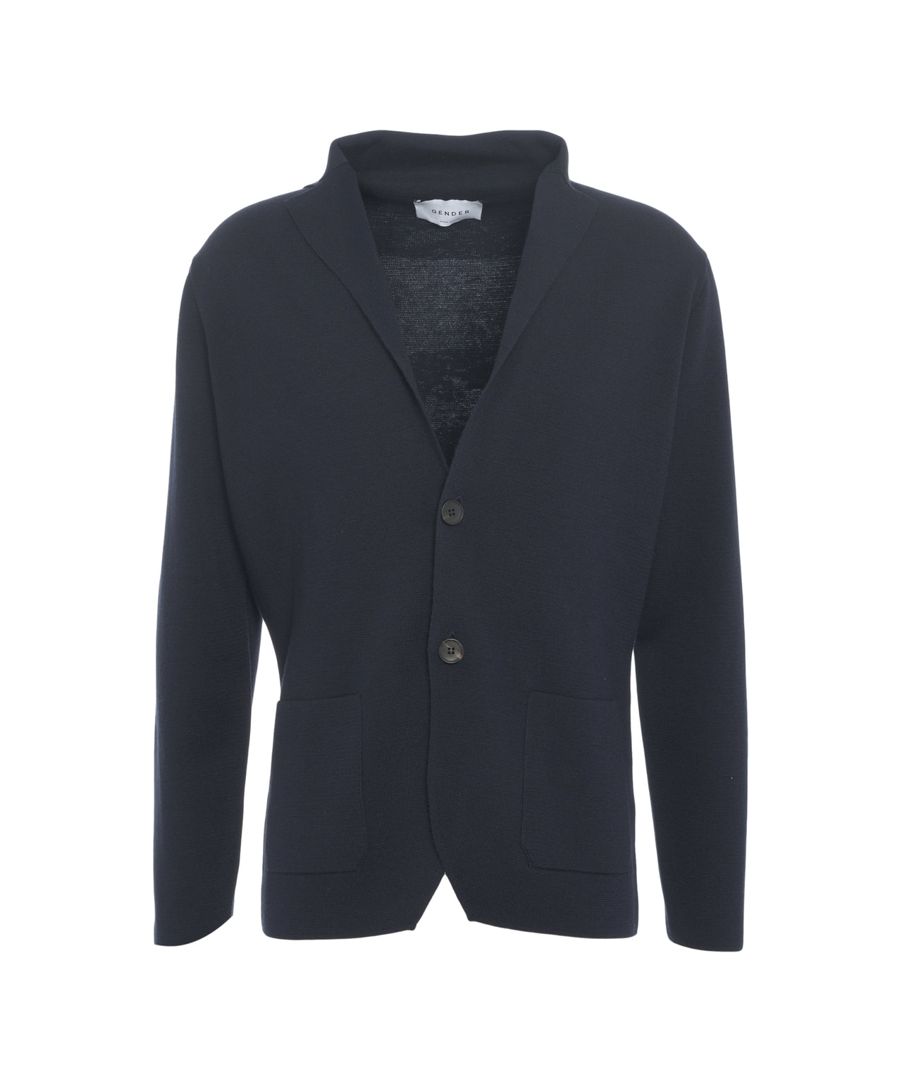 GENDER Elegant Wool Cardigan with Scarf Collar for Men