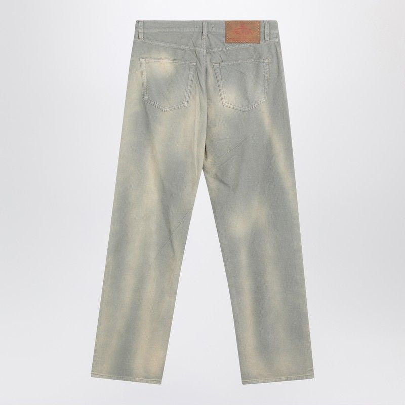 PRADA Classic Cut Corduroy Trousers with Washed Effect