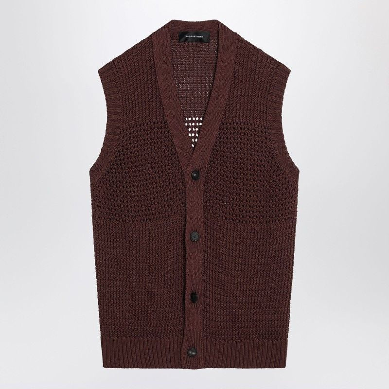 TAGLIATORE Perforated Cotton Vest for Men