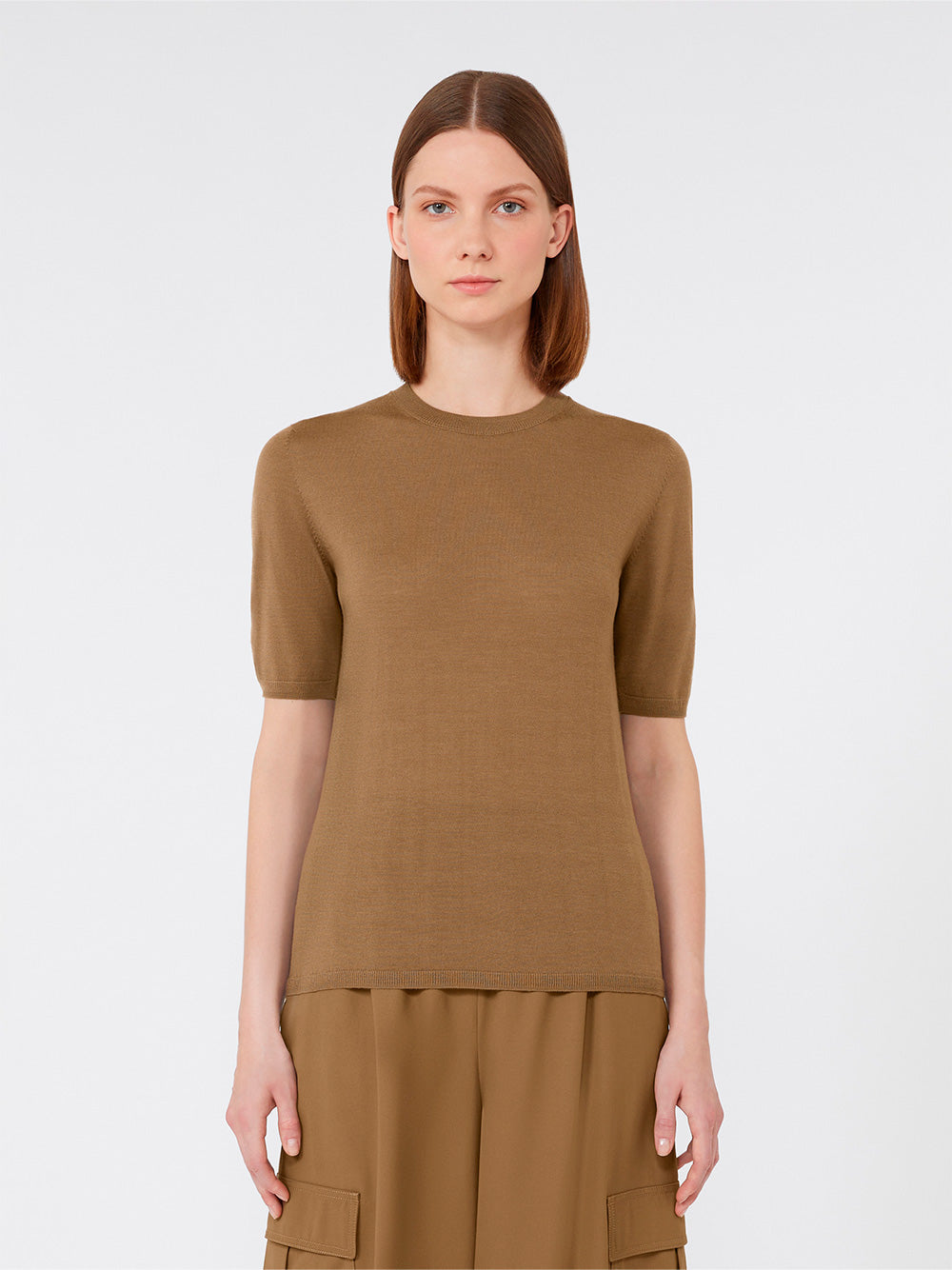 MAX MARA Short-Sleeved Basic Wool Sweater