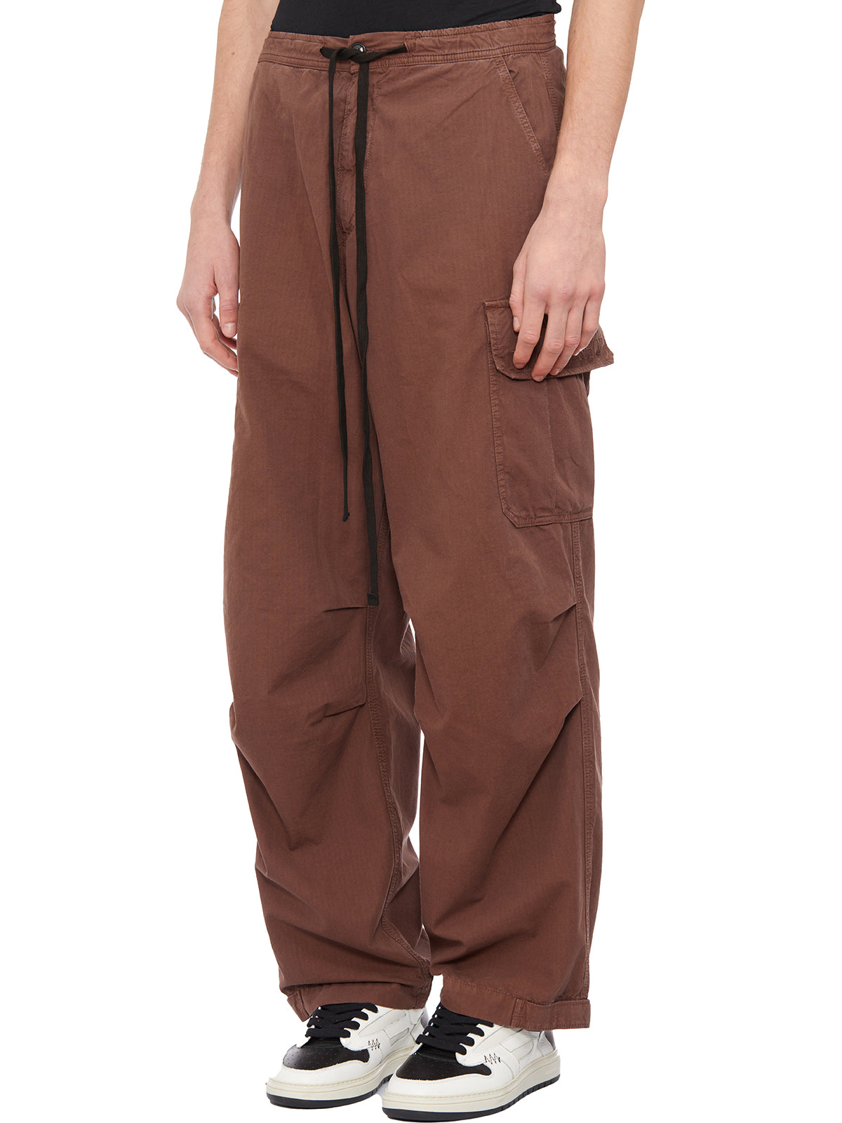 GARMENT WORKSHOP Men's Cargo Trousers with Embroidered Logo - Size M