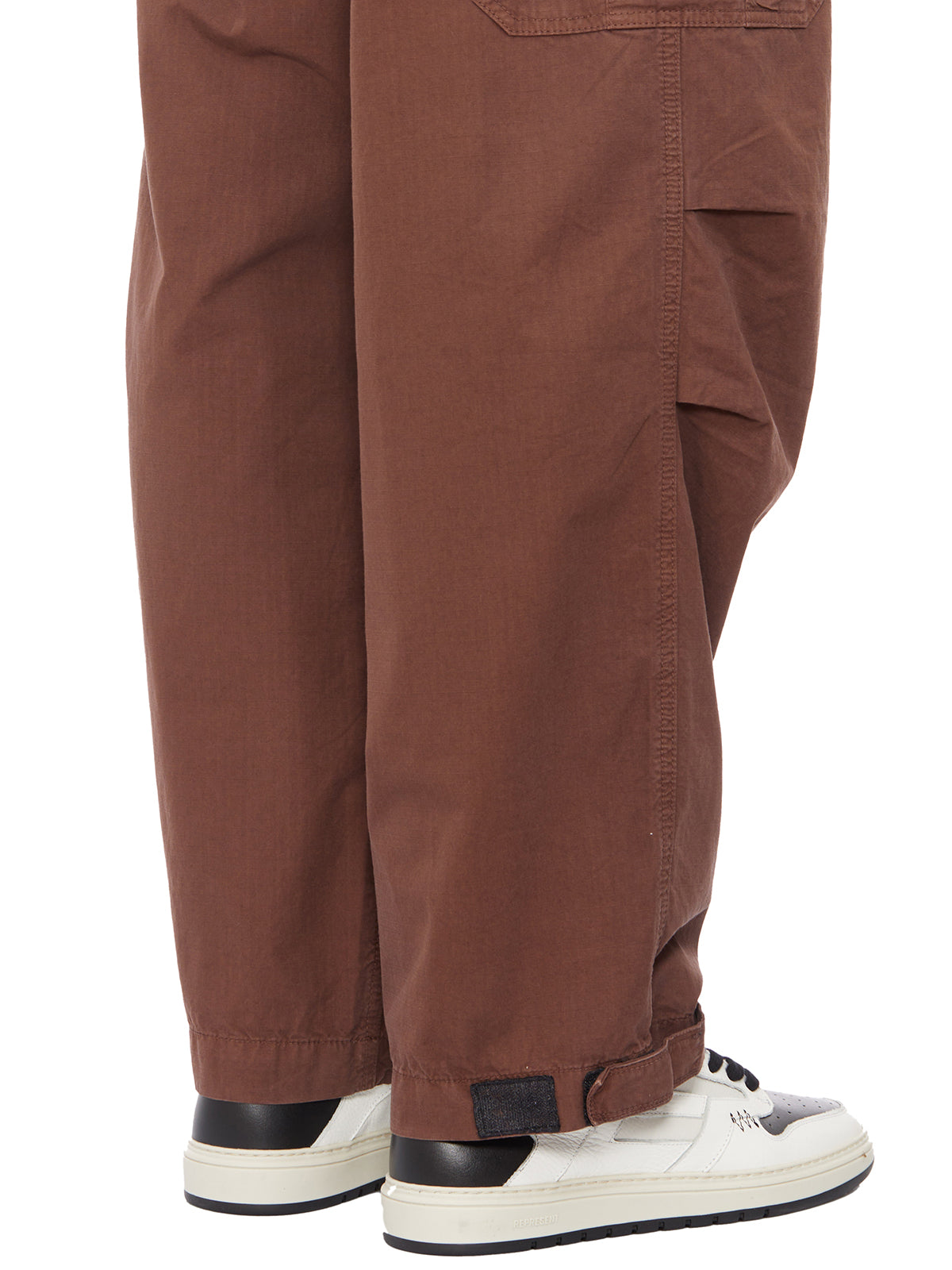 GARMENT WORKSHOP Men's Cargo Trousers with Embroidered Logo - Size M