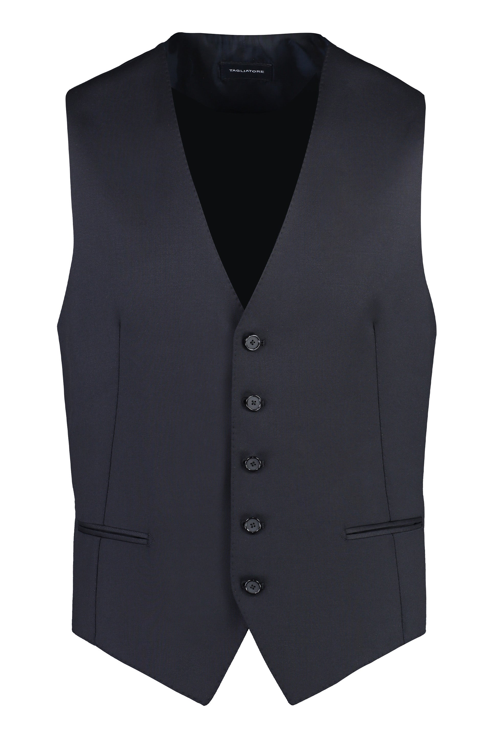 TAGLIATORE Men's Wool Vest with V-Neck Design and Button Closure (Size IT 52)