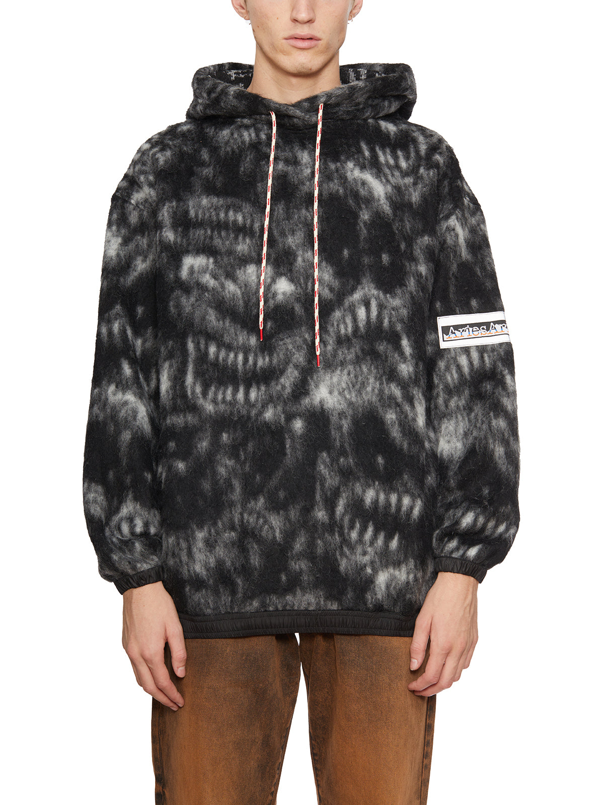 ARIES Men's Fleece Hoodie Sweatshirt in Monster Design (Size M)