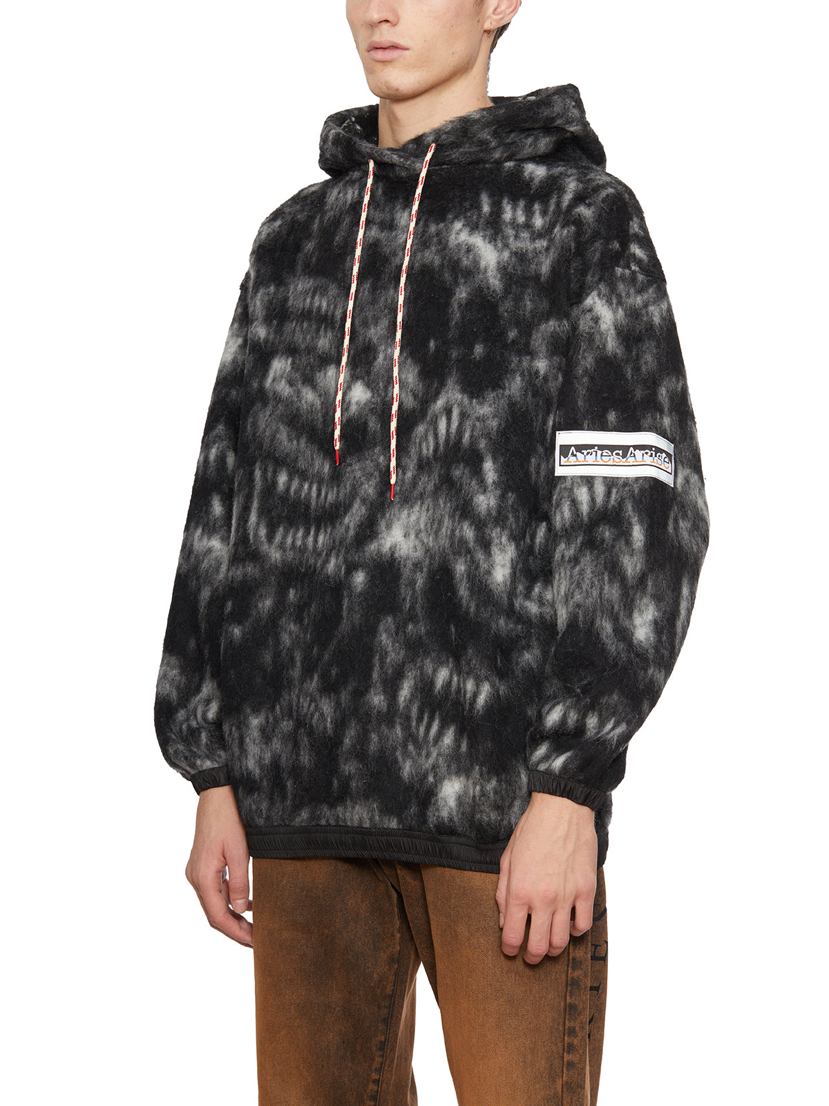 ARIES Men's Fleece Hoodie Sweatshirt in Monster Design (Size M)