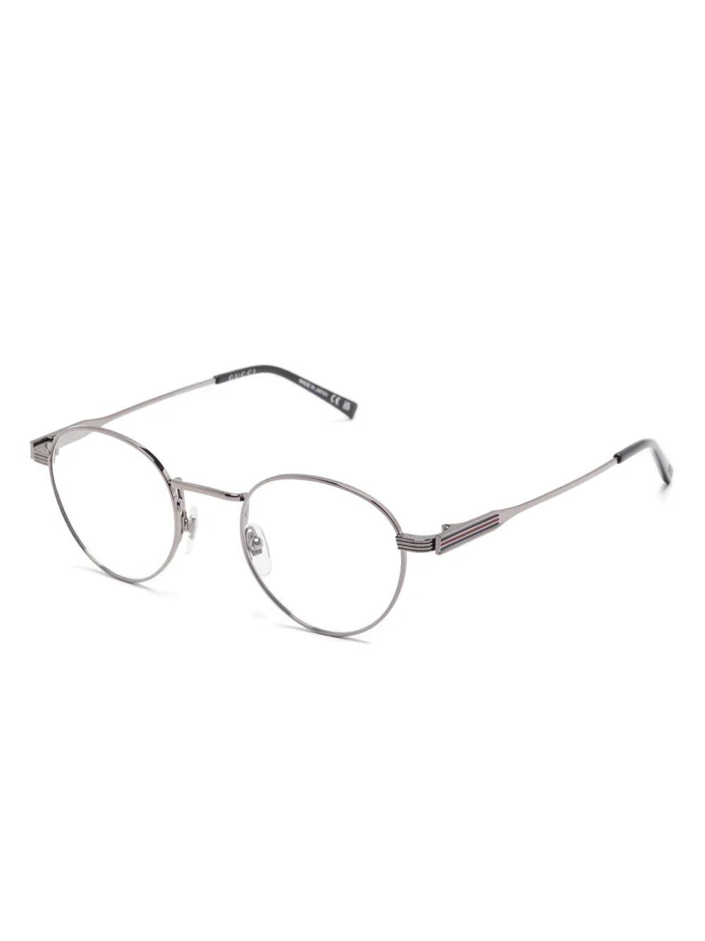 GUCCI Ruthenium Transparent Metal Optical Glasses for Men