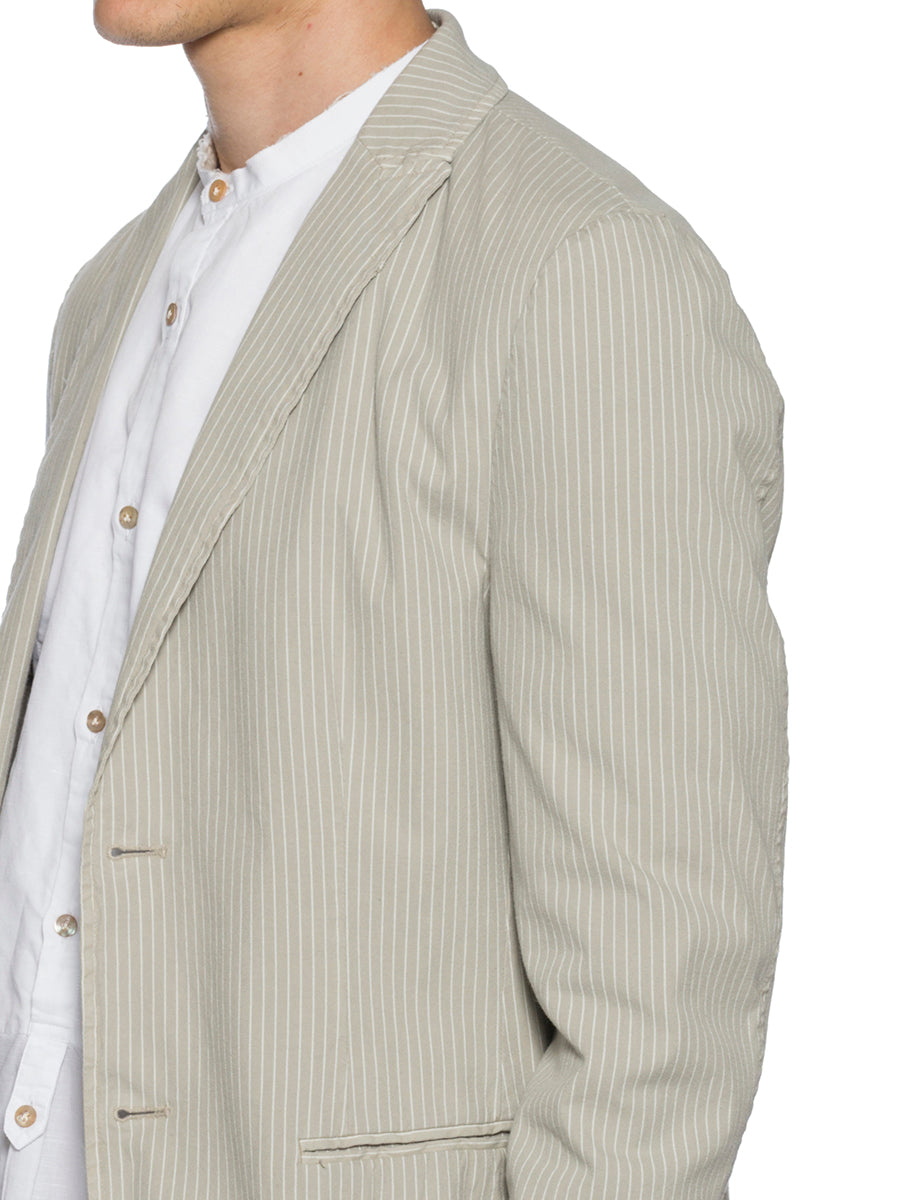 DANIELE ALESSANDRINI Tailored Striped Cotton Jacket - Size 48