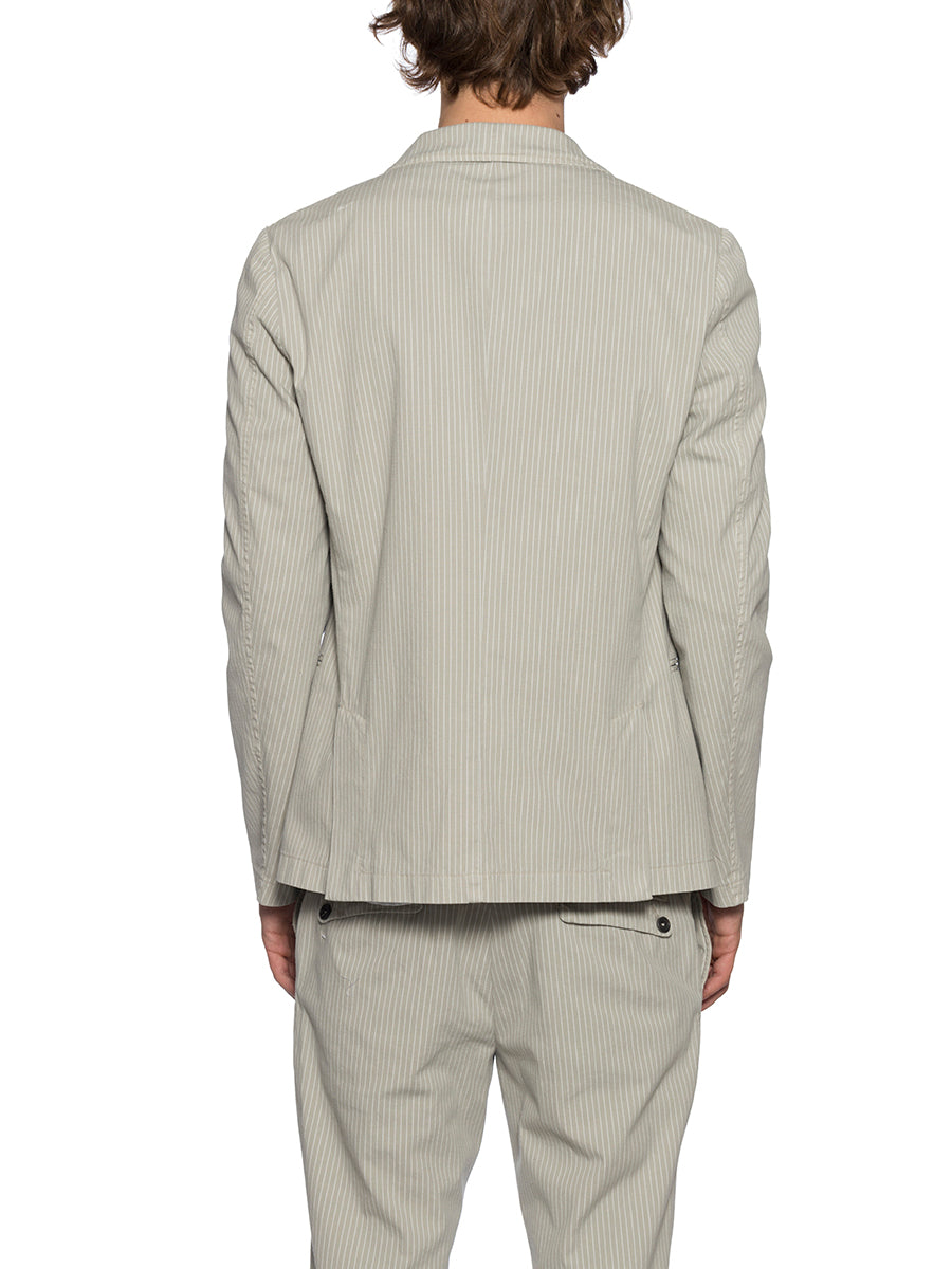 DANIELE ALESSANDRINI Tailored Striped Cotton Jacket - Size 48