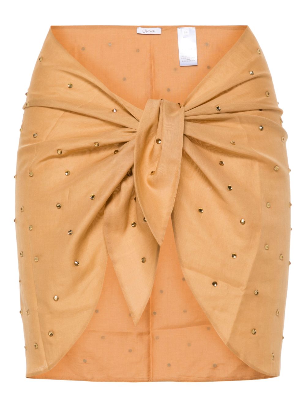 OSÉREE Cotton-Silk Crystal Tie Mini Skirt