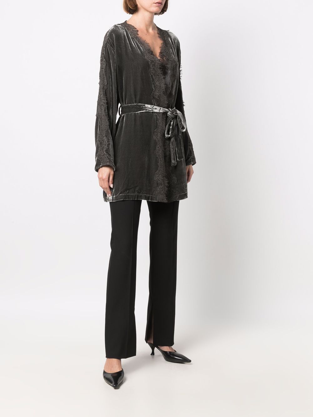 GOLD HAWK Velvet Long Duster Jacket