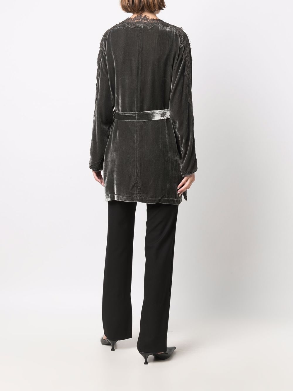 GOLD HAWK Velvet Long Duster Jacket