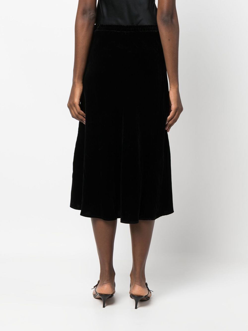 GOLD HAWK Velvet Maxi Skirt with Elasticated Waistband