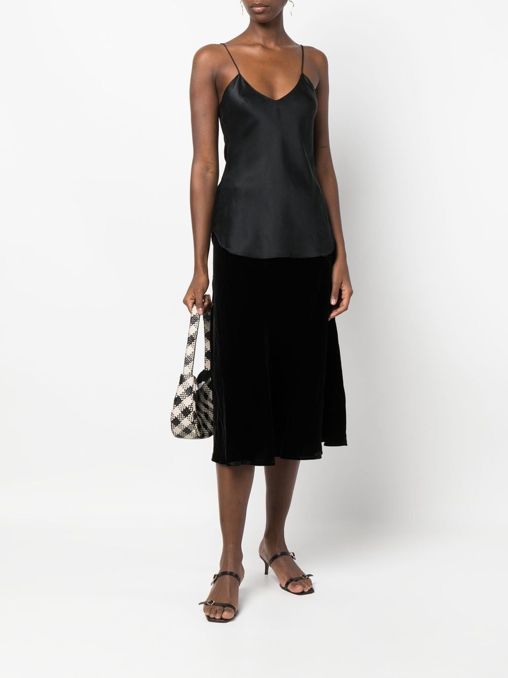 GOLD HAWK Velvet Maxi Skirt with Elasticated Waistband