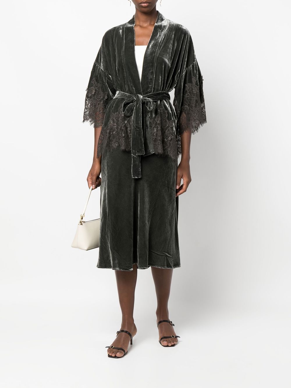 GOLD HAWK High-Waisted Velvet Maxi Skirt