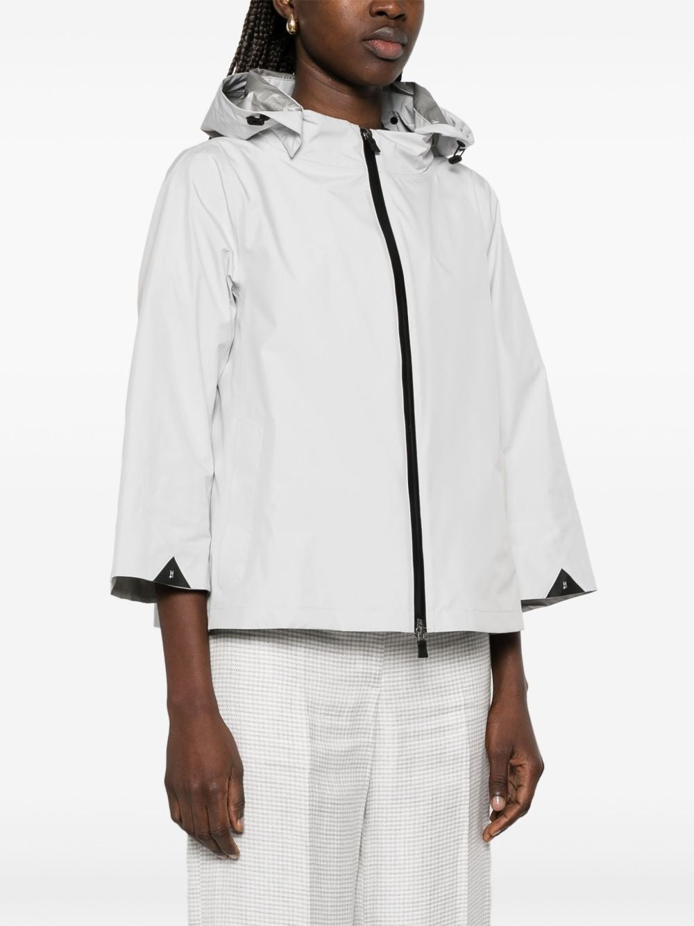 HERNO Women's Mini Zip Cape for SS25