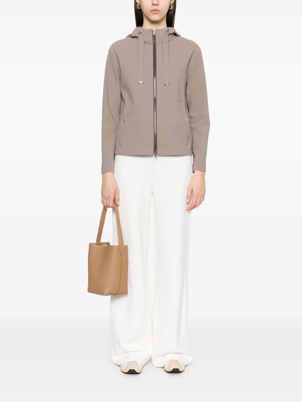 HERNO Women's Mini Zip-Up Hooded Short Jacket