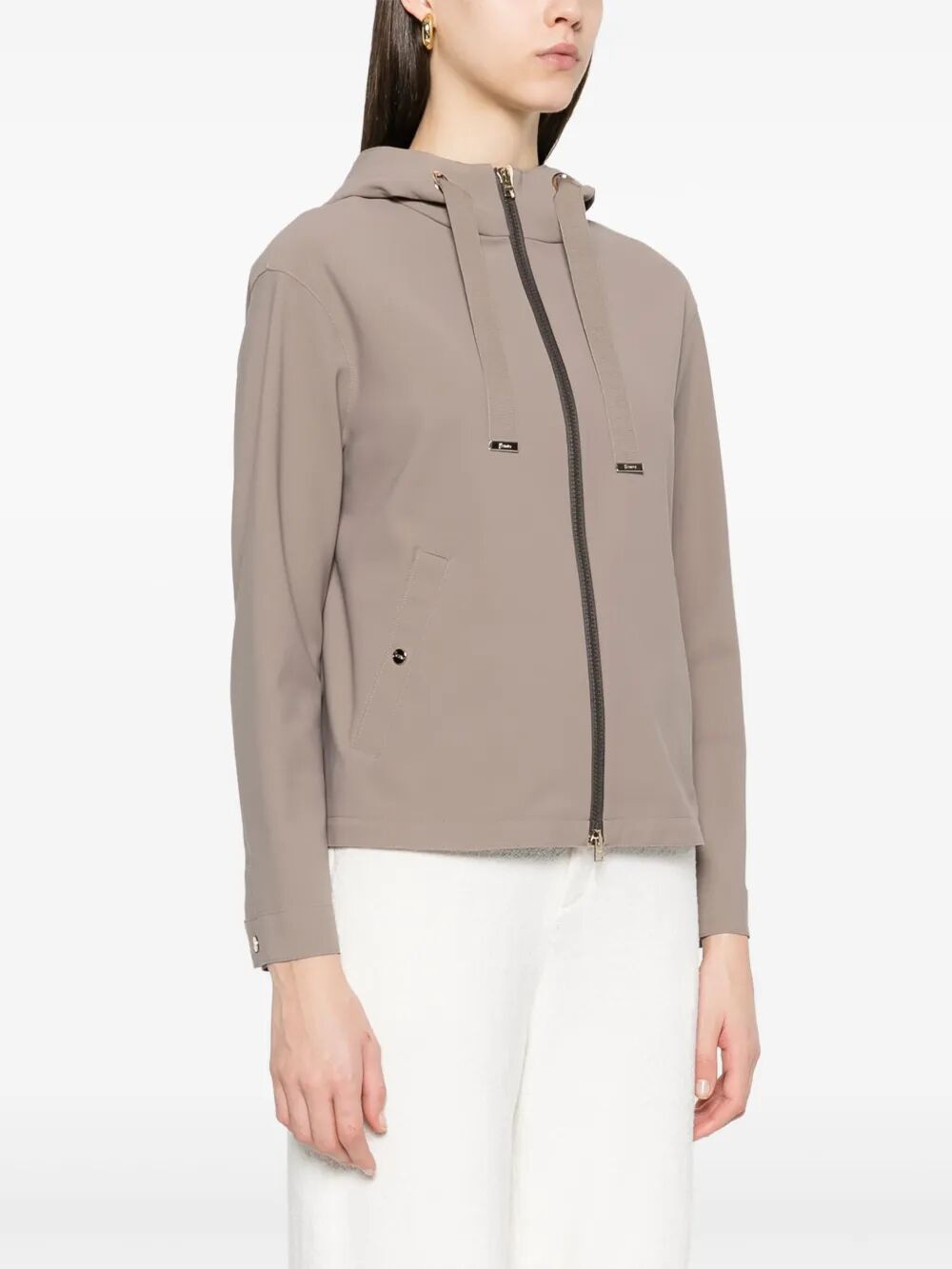 HERNO Women's Mini Zip-Up Hooded Short Jacket