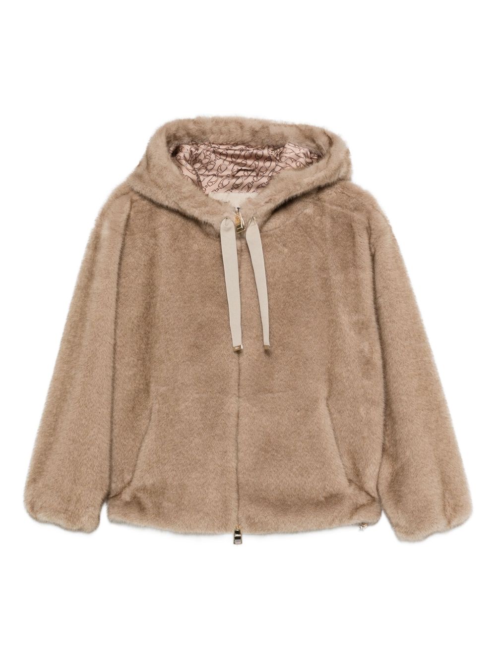 HERNO Soft Faux Fur Bomber Jacket for Women