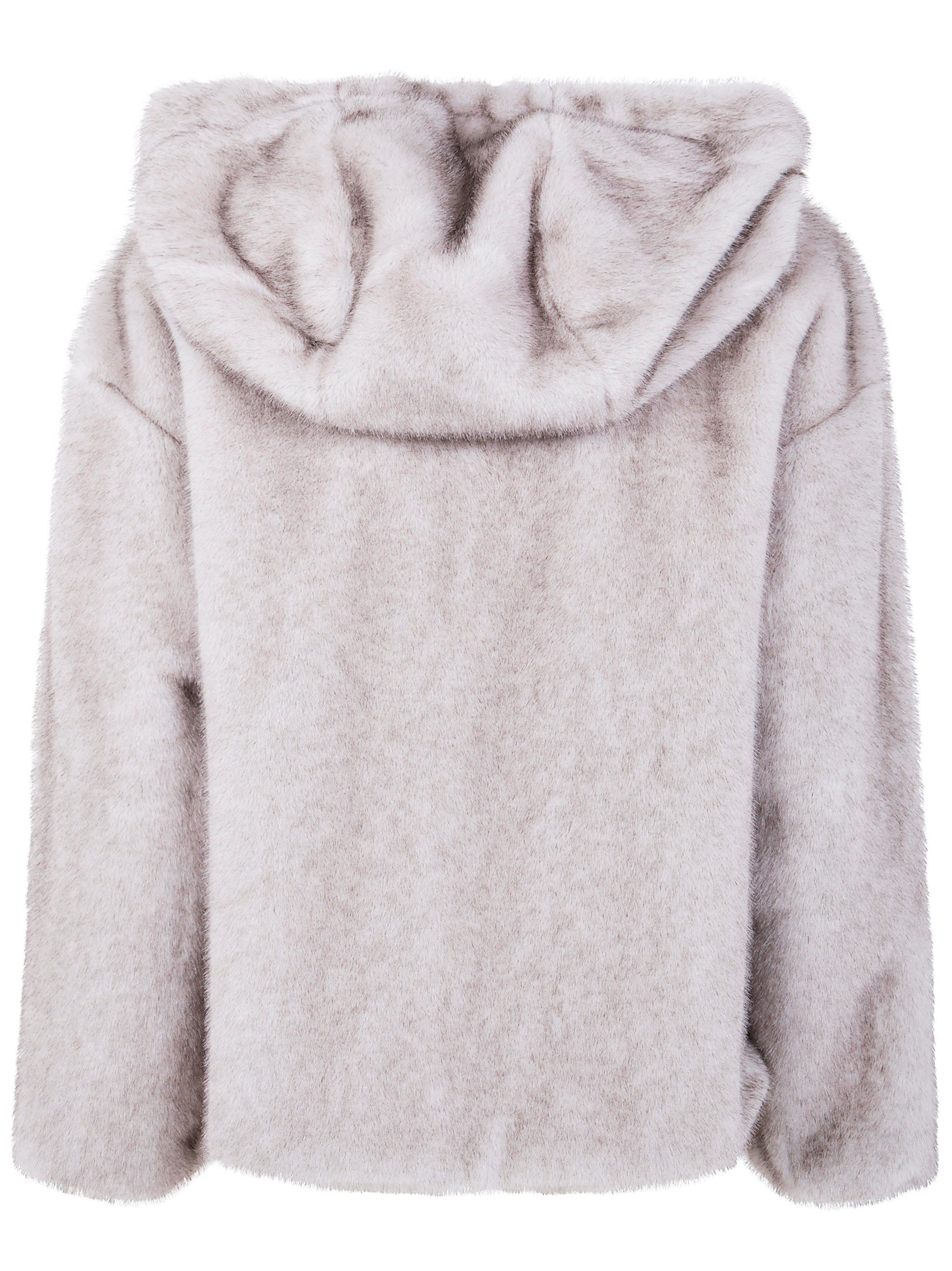 HERNO Faux Fur Jacket with Drawstring Hood and Hem for Women
