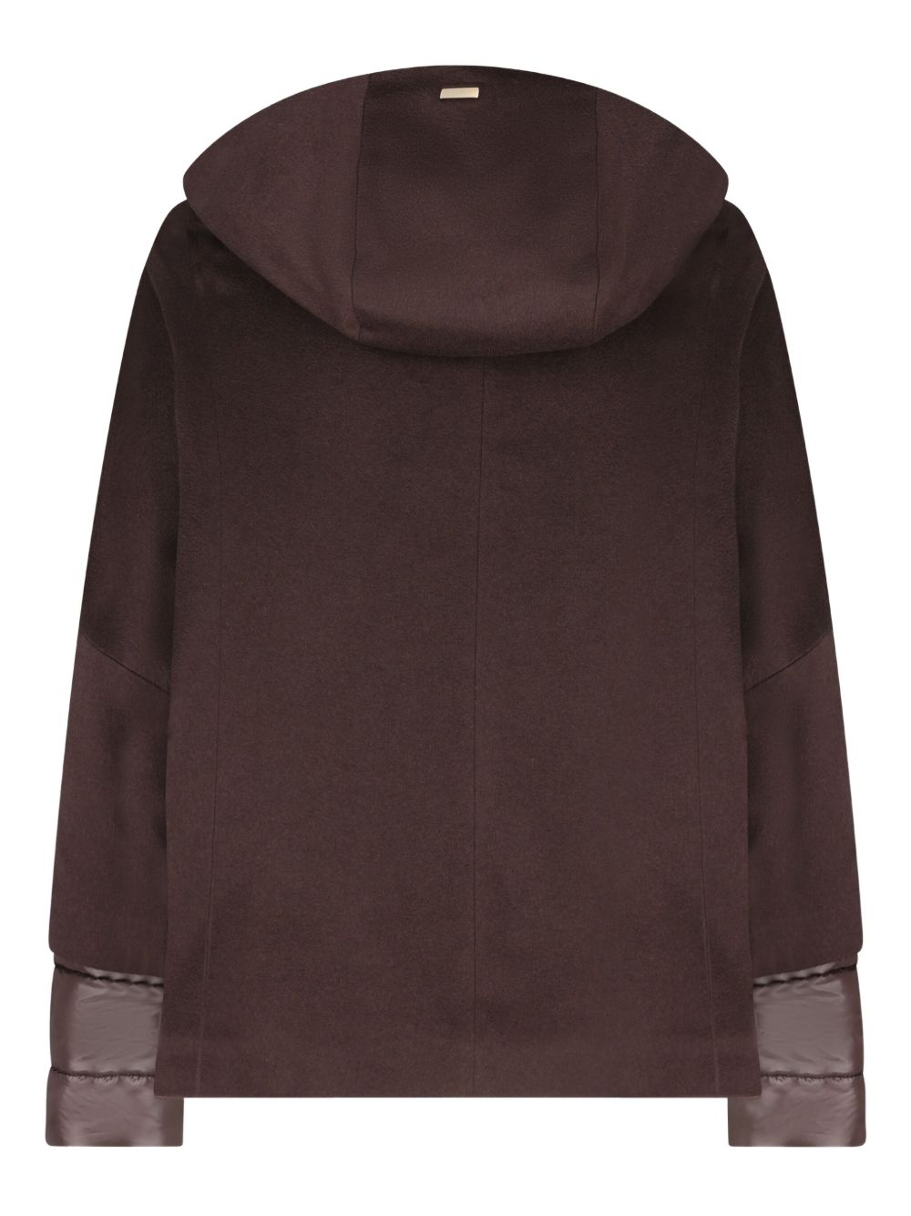 HERNO Cashmere and Nylon Hooded Cape with Long Sleeves