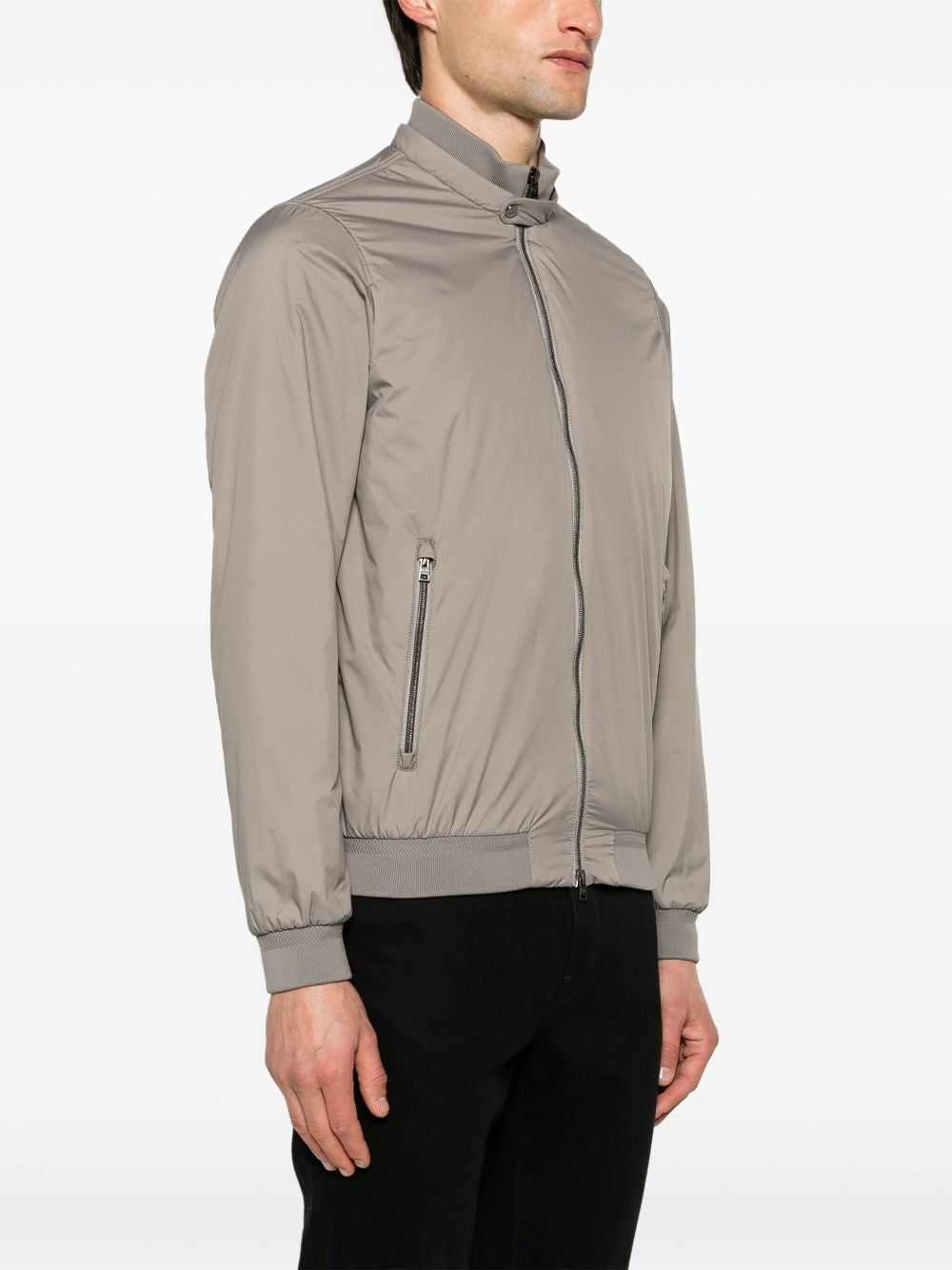 HERNO Eco-Friendly Band-Collar Bomber Jacket for Men - SS25