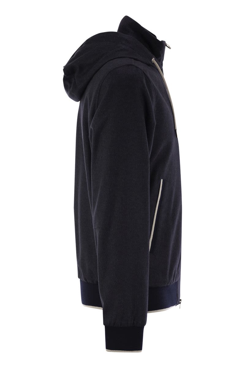 HERNO Cashmere and Silk Resort Bomber Jacket - Regular Fit