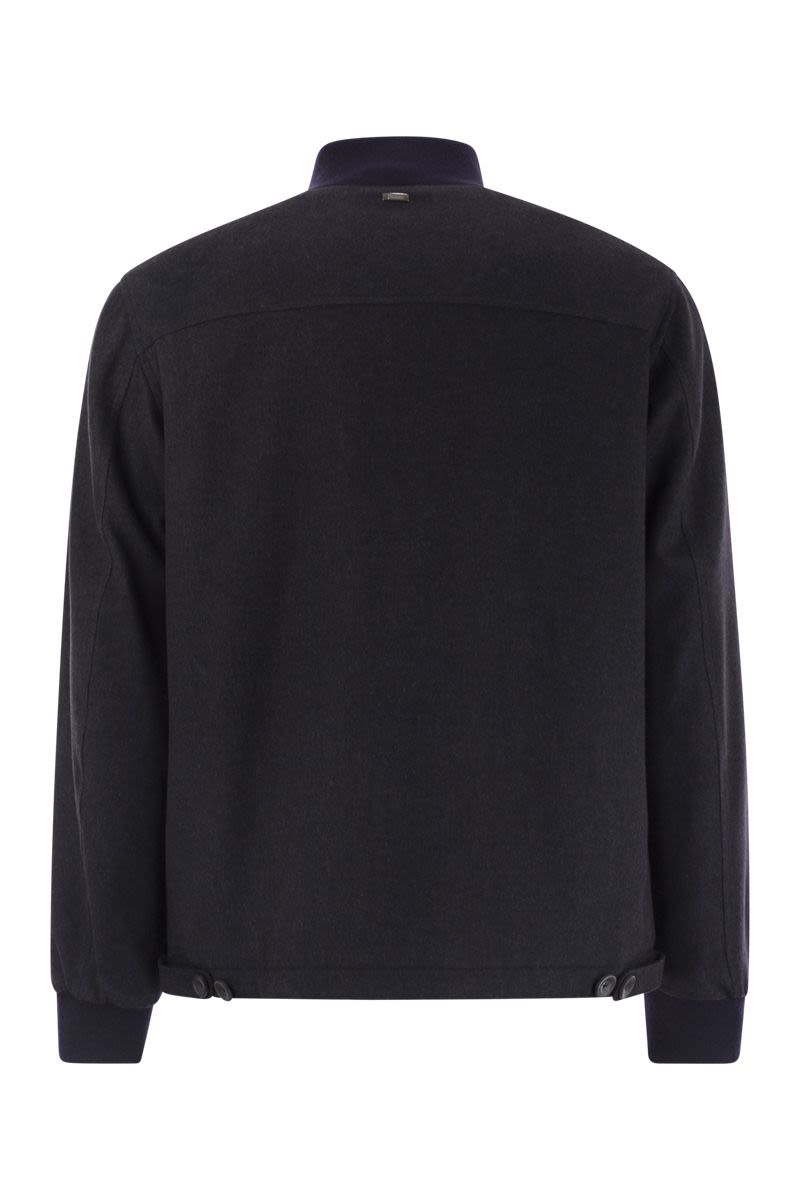 HERNO Silk and Cashmere Bomber Jacket - Regular Fit