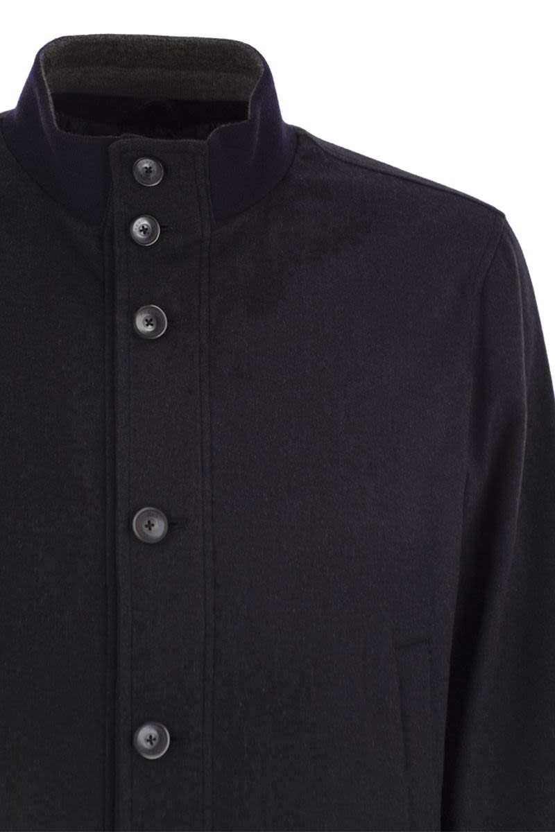 HERNO Silk and Cashmere Bomber Jacket - Regular Fit