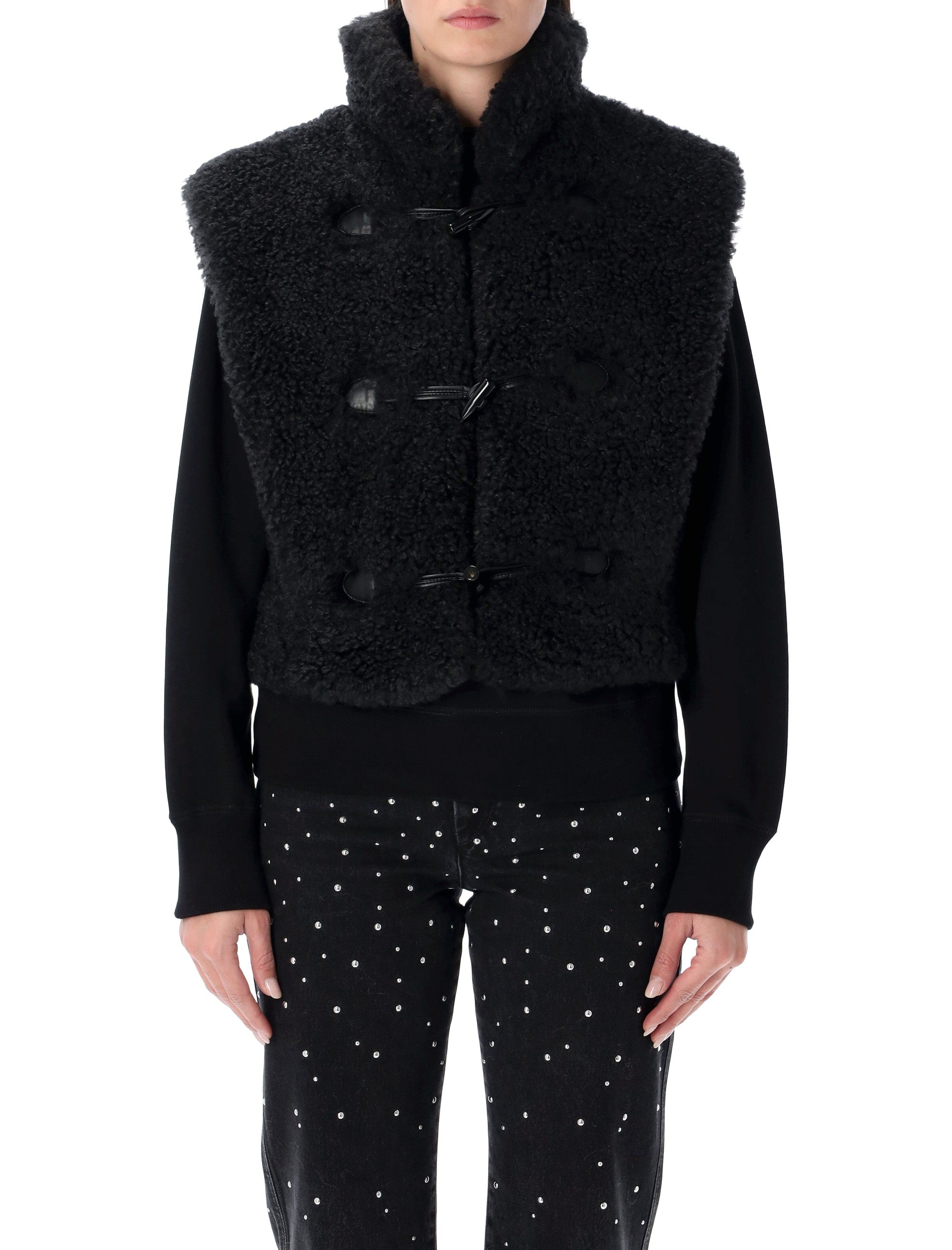 ISABEL MARANT ETOILE Mini Short Faux Fur Gilet