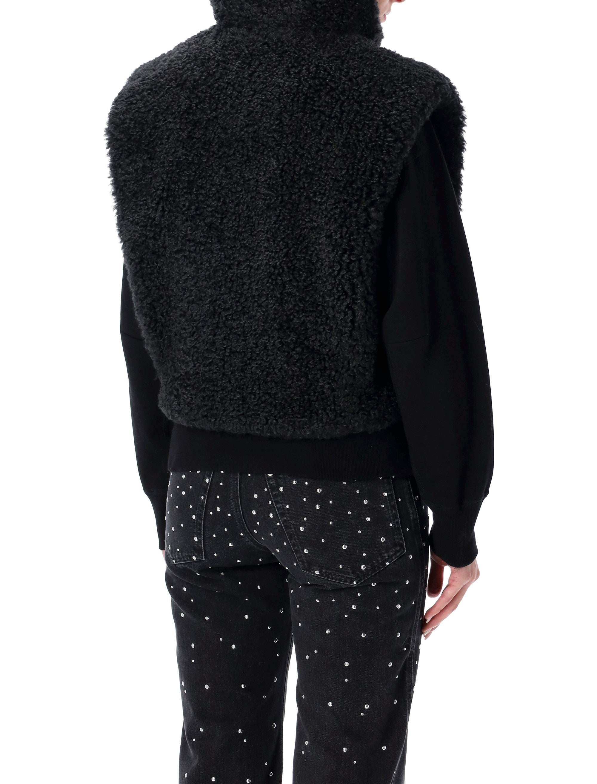 ISABEL MARANT ETOILE Mini Short Faux Fur Gilet